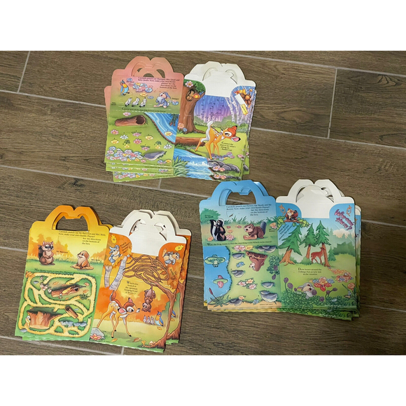 Lot Of 11 1988 Vintage McDonald's Walt Disney's BAMBI Happy Meal Box Rare Party - Picture 2 of 8
